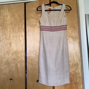 Tory Burch burlap dress with beading